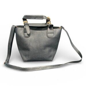 Navy Blue Mini Bucket Tote Crossbody Bag